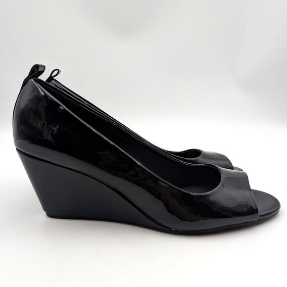 Reaction Kenneth Cole Elinor Wedge Pumps Women's Black Size US8.5 EU39.5 - Picture 3 of 10